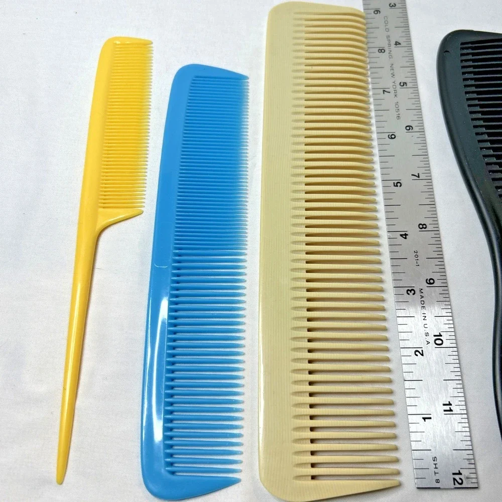 Lot of 4 Vintage Styling Hair Combs DU PONT‎ Nylon Gayla Rat Tail